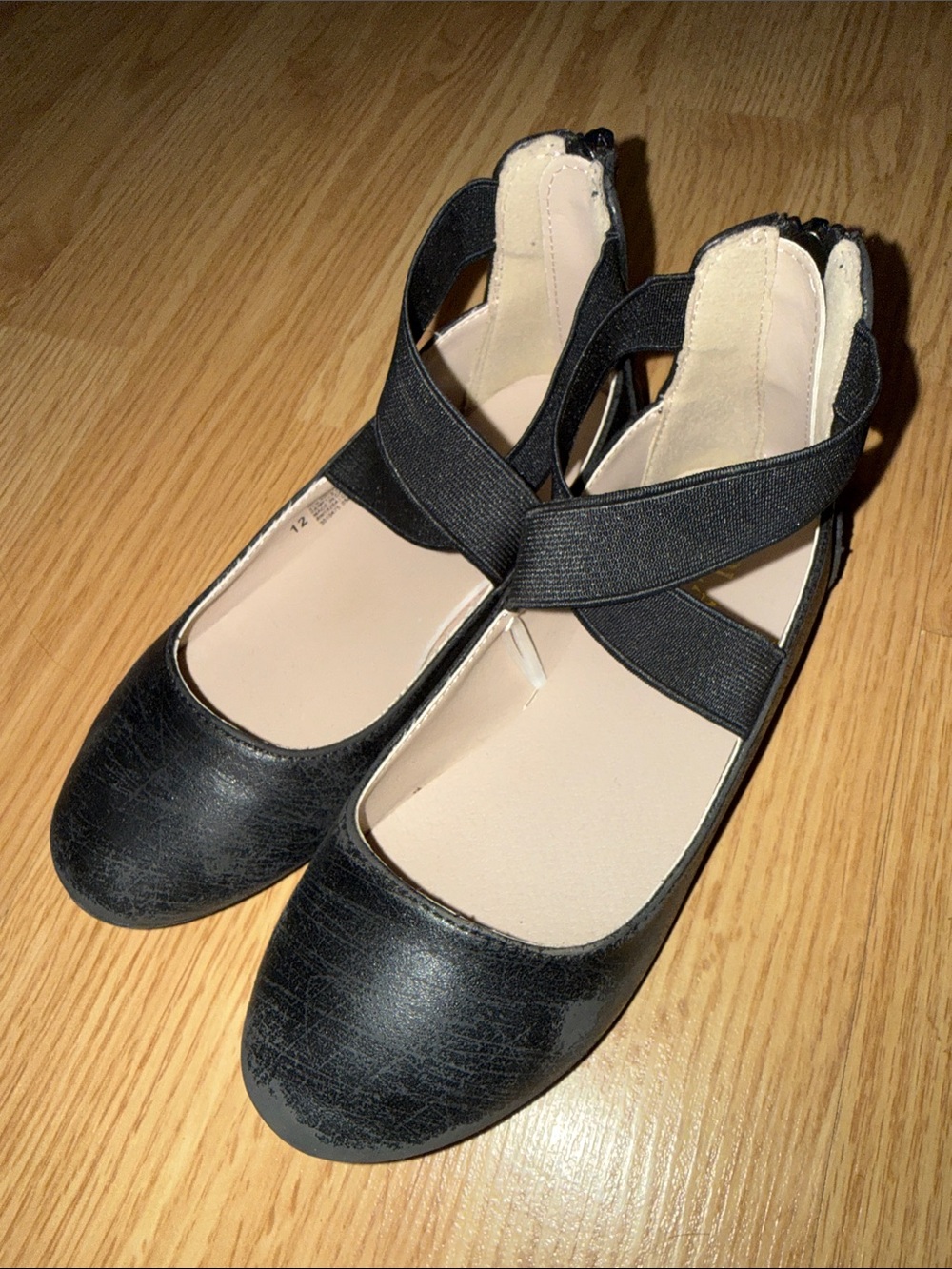 The Children's Place Black Cross-Strap Ballet Flats